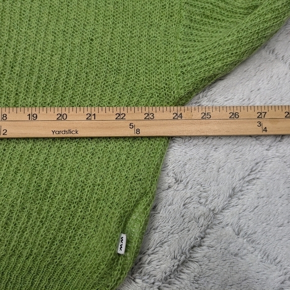 Wood Wood Sweater Women's S Green Light Tilda Mohair Knitted Boxy Rib Neck  - Picture 8 of 9